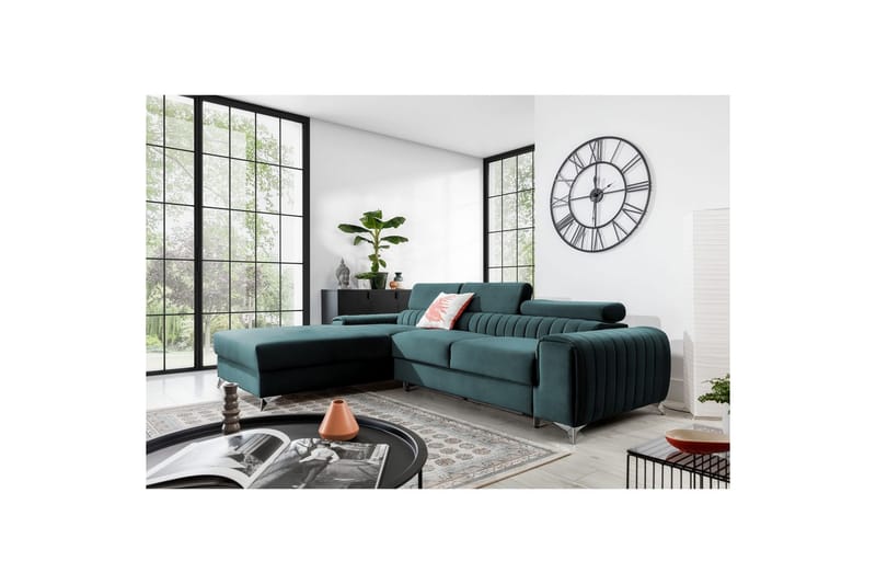 Seksjonssofa Eltap Grayson 278x205x92 cm - Monolith 76, Blå, Venstre - Møbler - Sofaer - Sovesofaer - Sovesofa divan