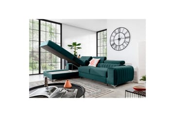 Seksjonssofa Eltap Grayson 278x205x92 cm - Monolith 76, Blå, Venstre - Møbler - Sofaer - Sovesofaer - Sovesofa divan