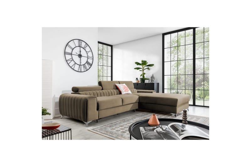 Seksjonssofa Eltap Grayson 278x205x92 cm - Nube 20, Beige, Høyre - Møbler - Sofaer - Sovesofaer - Sovesofa divan