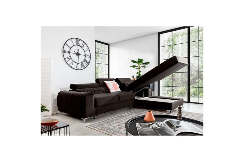 Seksjonssofa Eltap Grayson 278x205x92 cm - Nube 22, Brun, Høyre - Møbler - Sofaer - Sovesofaer - Sovesofa divan