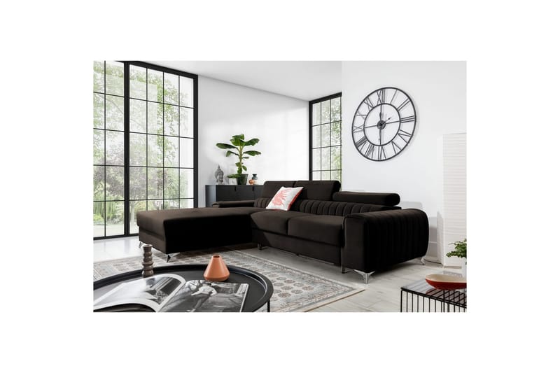 Seksjonssofa Eltap Grayson 278x205x92 cm - Nube 22, Brun, Venstre - Møbler - Sofaer - Sovesofaer - Sovesofa divan