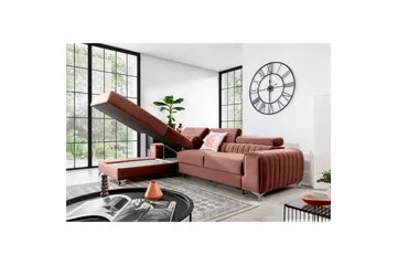 Seksjonssofa Eltap Grayson 278x205x92 cm - Nube 24, Rosa, Venstre - Møbler - Sofaer - Sovesofaer - Sovesofa divan