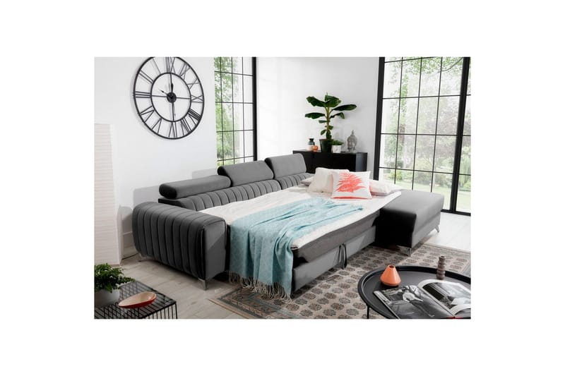 Seksjonssofa Eltap Grayson 278x205x92 cm - Nube 3, Lys Grå, Høyre - Møbler - Sofaer - Sovesofaer - Sovesofa divan