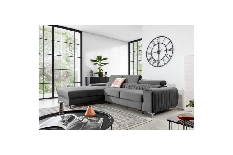 Seksjonssofa Eltap Grayson 278x205x92 cm - Nube 3, Lys Grå, Venstre - Møbler - Sofaer - Sovesofaer - Sovesofa divan