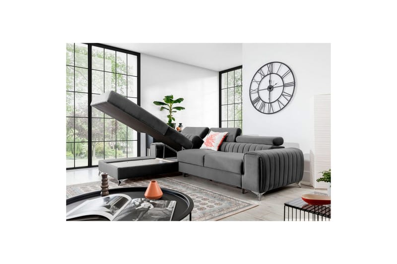 Seksjonssofa Eltap Grayson 278x205x92 cm - Nube 3, Lys Grå, Venstre - Møbler - Sofaer - Sovesofaer - Sovesofa divan