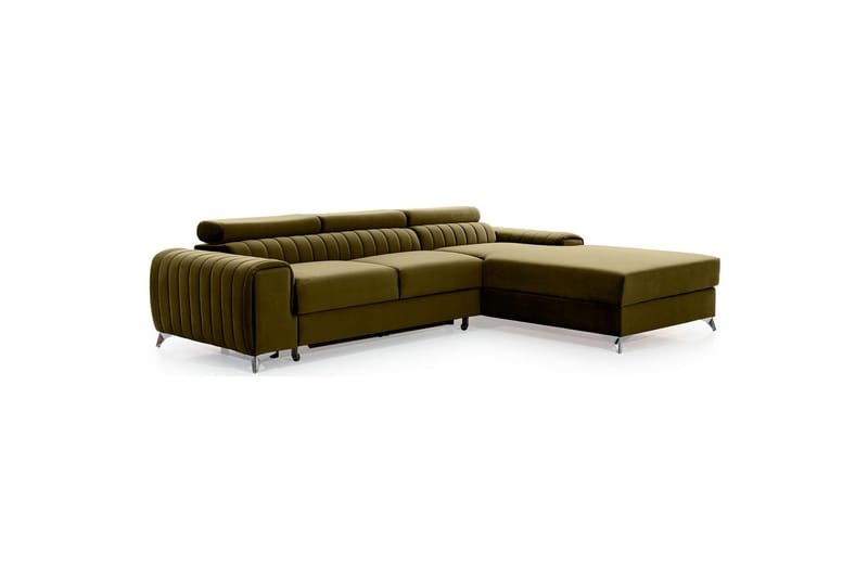 Seksjonssofa Eltap Grayson 278x205x92 cm - Nube 33, Grønn, Høyre - Møbler - Sofaer - Sovesofaer - Sovesofa divan
