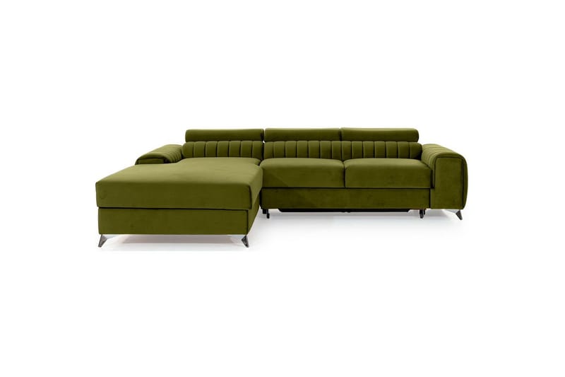 Seksjonssofa Eltap Grayson 278x205x92 cm - Nube 33, Grønn, Venstre - Møbler - Sofaer - Sovesofaer - Sovesofa divan