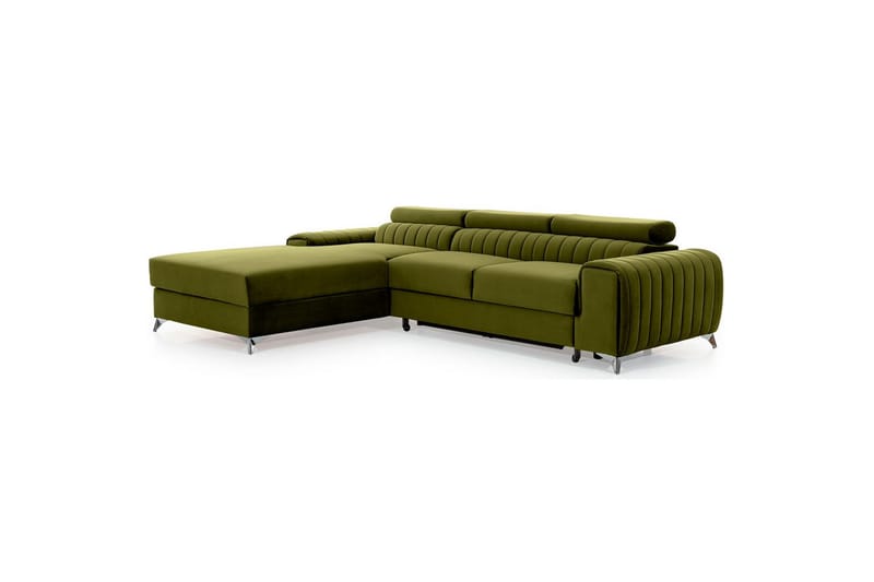 Seksjonssofa Eltap Grayson 278x205x92 cm - Nube 33, Grønn, Venstre - Møbler - Sofaer - Sovesofaer - Sovesofa divan
