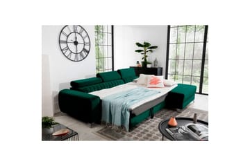 Seksjonssofa Eltap Grayson 278x205x92 cm - Nube 35, Grønn, Høyre - Møbler - Sofaer - Sovesofaer - Sovesofa divan