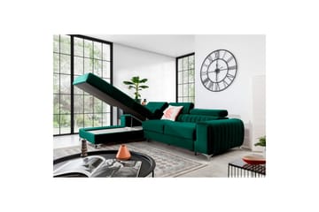 Seksjonssofa Eltap Grayson 278x205x92 cm - Nube 35, Grønn, Venstre - Møbler - Sofaer - Sovesofaer - Sovesofa divan