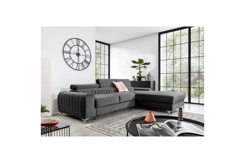 Seksjonssofa Eltap Grayson 278x205x92 cm - Nube 4, Lys Grå, Høyre - Møbler - Sofaer - Sovesofaer - Sovesofa divan