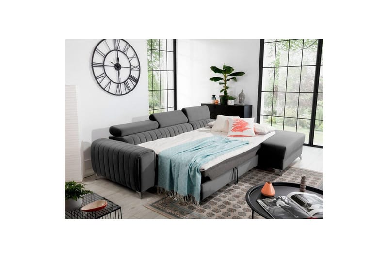 Seksjonssofa Eltap Grayson 278x205x92 cm - Nube 4, Lys Grå, Høyre - Møbler - Sofaer - Sovesofaer - Sovesofa divan