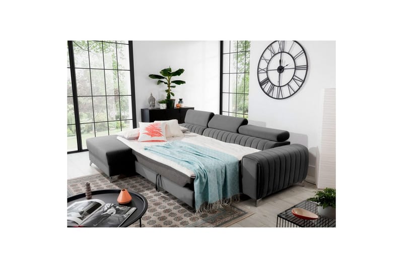 Seksjonssofa Eltap Grayson 278x205x92 cm - Nube 4, Lys Grå, Venstre - Møbler - Sofaer - Sovesofaer - Sovesofa divan