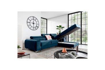 Seksjonssofa Eltap Grayson 278x205x92 cm - Nube 40, Blå, Høyre - Møbler - Sofaer - Sovesofaer - Sovesofa divan