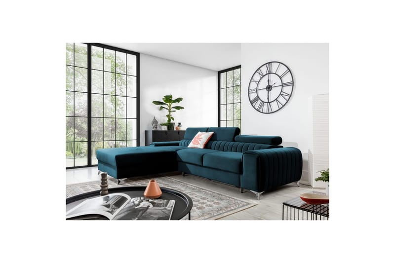 Seksjonssofa Eltap Grayson 278x205x92 cm - Nube 40, Blå, Venstre - Møbler - Sofaer - Sovesofaer - Sovesofa divan