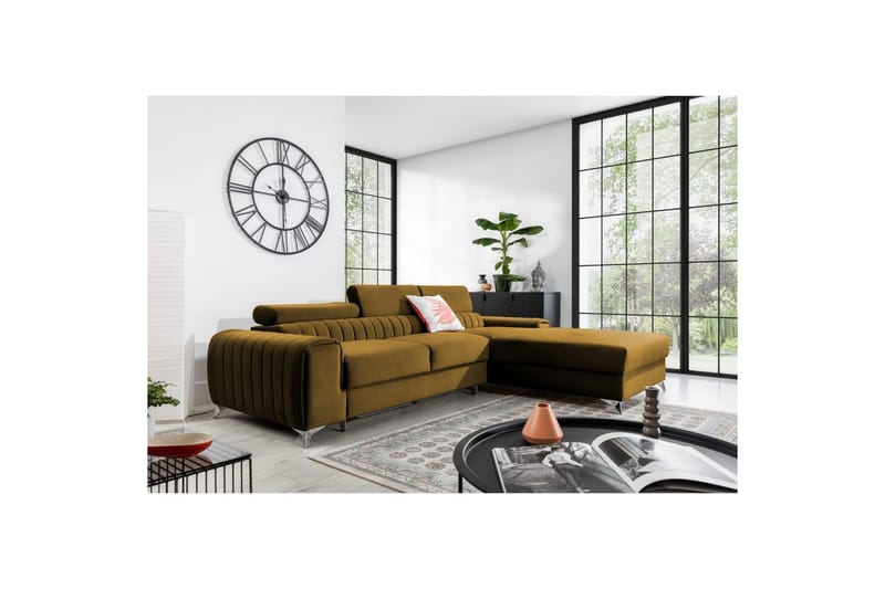 Seksjonssofa Eltap Grayson 278x205x92 cm - Nube 45, Gul, Høyre - Møbler - Sofaer - Sovesofaer - Sovesofa divan