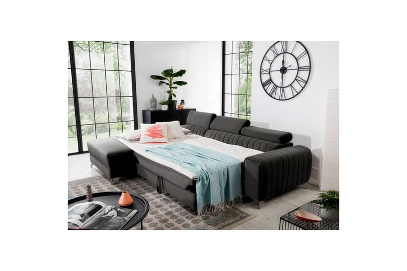 Seksjonssofa Eltap Grayson 278x205x92 cm - Nube 5, Grå, Venstre - Møbler - Sofaer - Sovesofaer - Sovesofa divan
