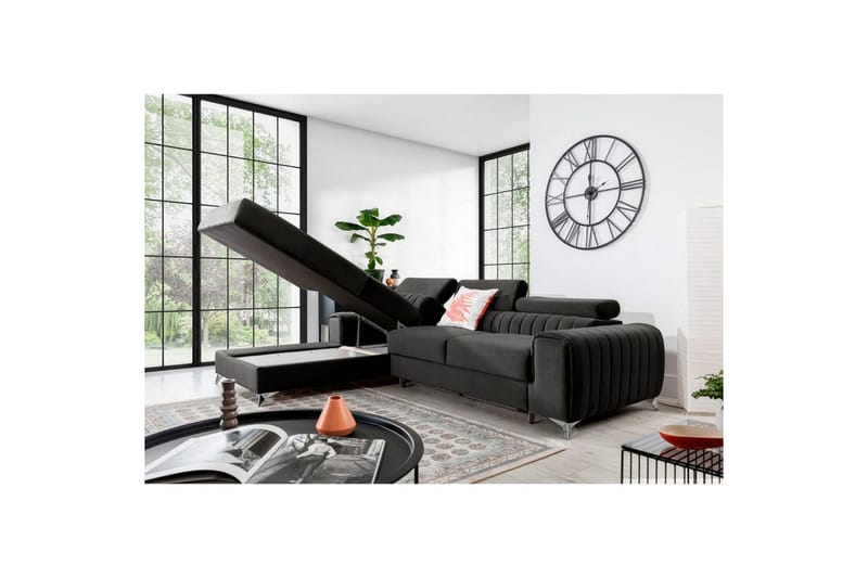 Seksjonssofa Eltap Grayson 278x205x92 cm - Nube 5, Grå, Venstre - Møbler - Sofaer - Sovesofaer - Sovesofa divan