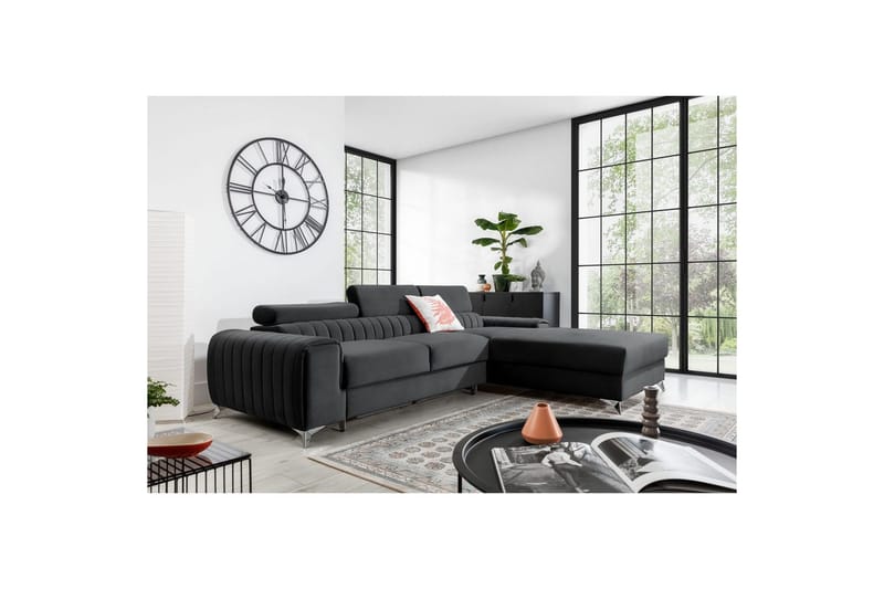 Seksjonssofa Eltap Grayson 278x205x92 cm - Nube 6, Mørk Grå, Høyre - Møbler - Sofaer - Sovesofaer - Sovesofa divan