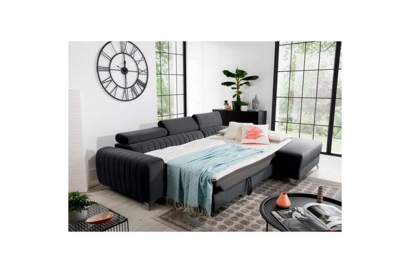 Seksjonssofa Eltap Grayson 278x205x92 cm - Nube 6, Mørk Grå, Høyre - Møbler - Sofaer - Sovesofaer - Sovesofa divan