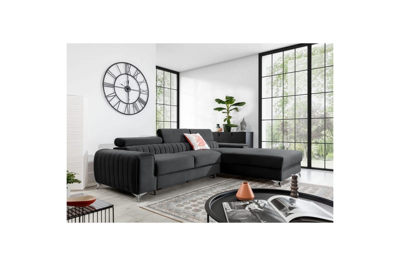 Seksjonssofa Eltap Grayson 278x205x92 cm - Nube 6, Mørk Grå, Høyre - Møbler - Sofaer - Sovesofaer - Sovesofa divan