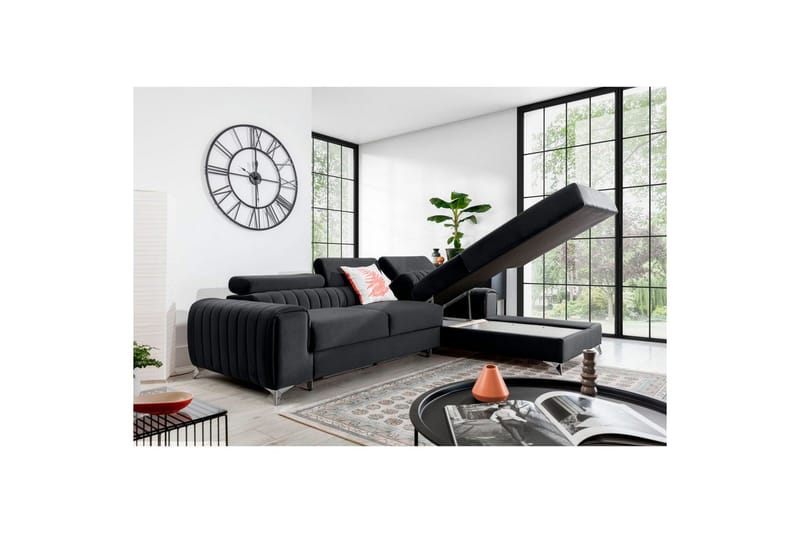 Seksjonssofa Eltap Grayson 278x205x92 cm - Nube 6, Mørk Grå, Høyre - Møbler - Sofaer - Sovesofaer - Sovesofa divan
