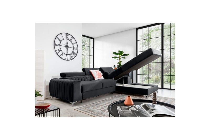 Seksjonssofa Eltap Grayson 278x205x92 cm - Nube 6, Mørk Grå, Høyre - Møbler - Sofaer - Sovesofaer - Sovesofa divan
