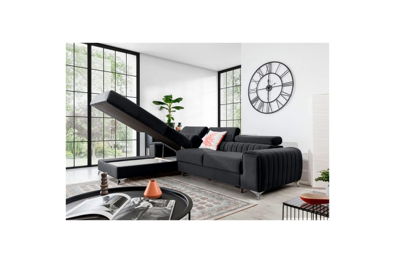 Seksjonssofa Eltap Grayson 278x205x92 cm - Nube 6, Mørk Grå, Venstre - Møbler - Sofaer - Sovesofaer - Sovesofa divan