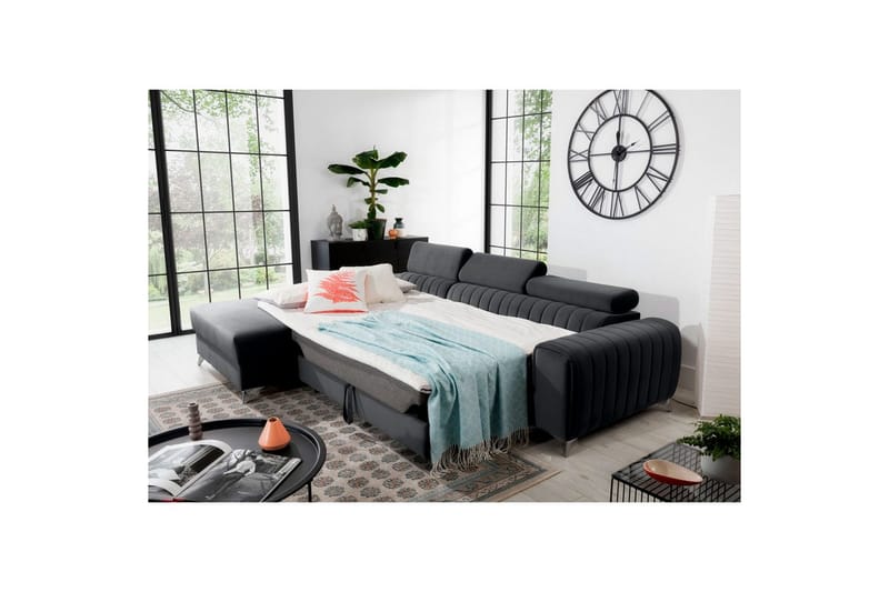 Seksjonssofa Eltap Grayson 278x205x92 cm - Nube 6, Mørk Grå, Venstre - Møbler - Sofaer - Sovesofaer - Sovesofa divan