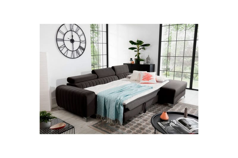 Seksjonssofa Eltap Grayson 278x205x92 cm - Riviera 97, Grå, Høyre - Møbler - Sofaer - Sovesofaer - Sovesofa divan