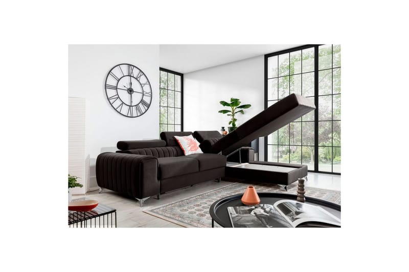 Seksjonssofa Eltap Grayson 278x205x92 cm - Riviera 97, Grå, Høyre - Møbler - Sofaer - Sovesofaer - Sovesofa divan