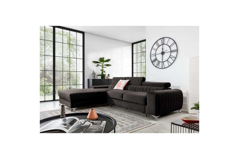 Seksjonssofa Eltap Grayson 278x205x92 cm - Riviera 97, Grå, Venstre - Møbler - Sofaer - Sovesofaer - Sovesofa divan
