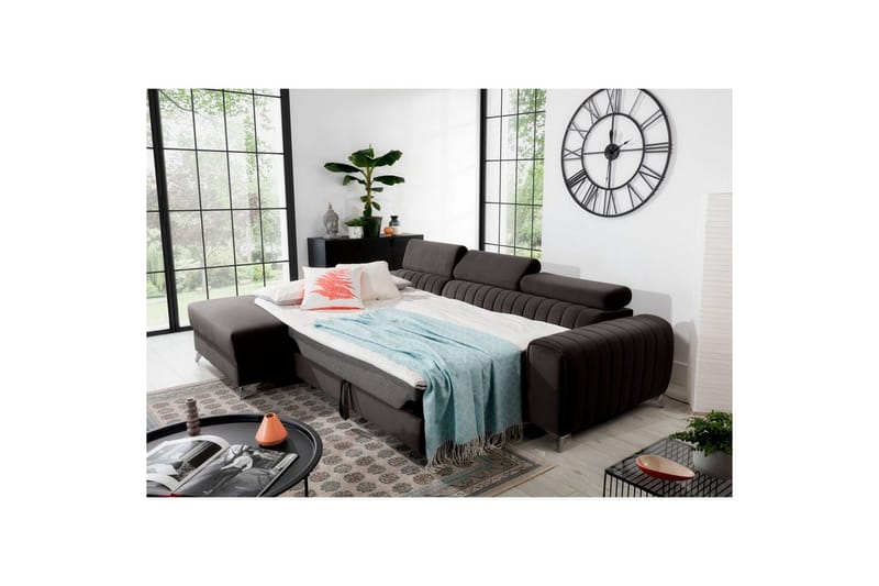 Seksjonssofa Eltap Grayson 278x205x92 cm - Riviera 97, Grå, Venstre - Møbler - Sofaer - Sovesofaer - Sovesofa divan