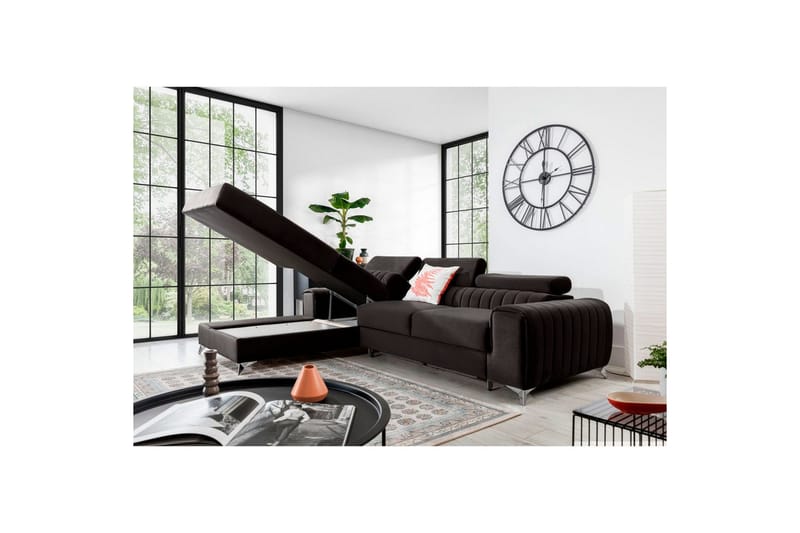 Seksjonssofa Eltap Grayson 278x205x92 cm - Riviera 97, Grå, Venstre - Møbler - Sofaer - Sovesofaer - Sovesofa divan