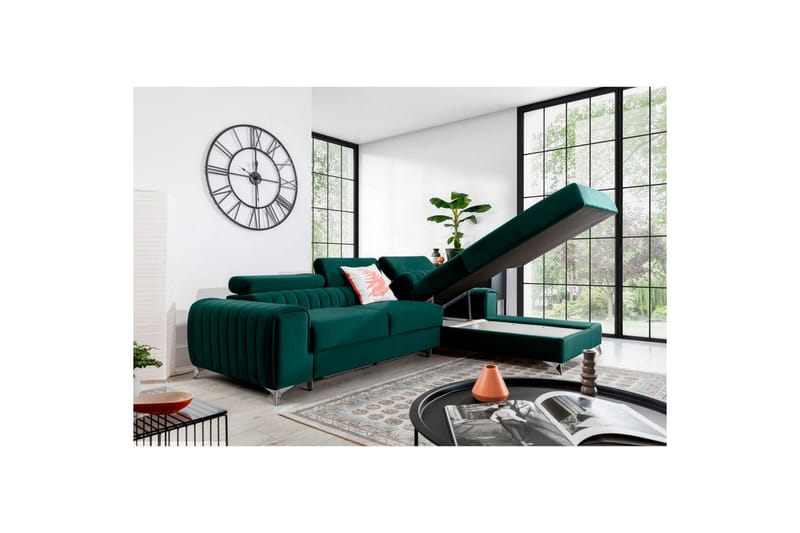 Seksjonssofa Eltap Grayson 278x205x92 cm - Velvetmat 38, Høyre - Møbler - Sofaer - Sovesofaer - Sovesofa divan