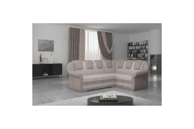 Seksjonssofa Eltap Lord II 243x195x112 cm - Dora 21, Dora 22, Beige, Brun, Høyre - Møbler - Sofaer - Sovesofaer - Hjørnesovesofa