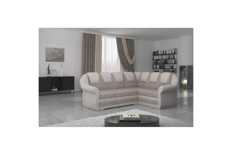 Seksjonssofa Eltap Lord II 243x195x112 cm - Dora 22, Dora 21, Brun, Beige, Høyre - Møbler - Sofaer - Sovesofaer - Hjørnesovesofa