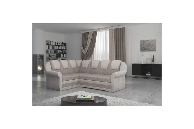 Seksjonssofa Eltap Lord II 243x195x112 cm - Dora 22, Dora 21, Brun, Beige, Venstre - Møbler - Sofaer - Sovesofaer - Hjørnesovesofa