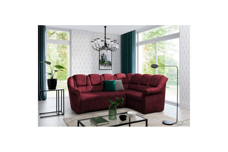 Seksjonssofa Eltap Lord II 243x195x112 cm, Dora 63, Rød, Høyre