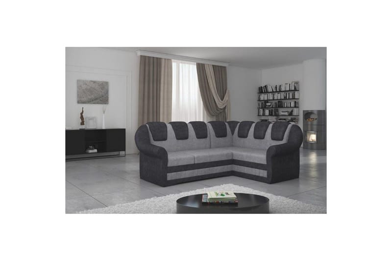 Seksjonssofa Eltap Lord II 243x195x112 cm, Dora 90, Dora 96, Grå, Svart, Høyre
