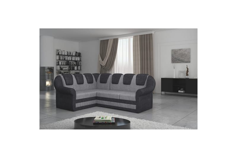 Seksjonssofa Eltap Lord II 243x195x112 cm - Dora 90, Dora 96, Grå, Svart, Venstre - Møbler - Sofaer - Sovesofaer - Hjørnesovesofa