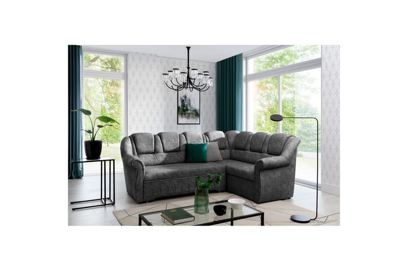 Seksjonssofa Eltap Lord II 243x195x112 cm - Dora 90, Grå, Høyre - Møbler - Sofaer - Sovesofaer - Hjørnesovesofa