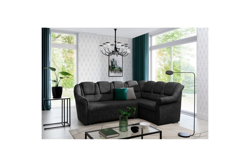 Seksjonssofa Eltap Lord II 243x195x112 cm - Dora 95, Mørk grå, Høyre - Møbler - Sofaer - Sovesofaer - Hjørnesovesofa