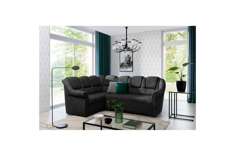 Seksjonssofa Eltap Lord II 243x195x112 cm - Dora 95, Mørk grå, Venstre - Møbler - Sofaer - Sovesofaer - Hjørnesovesofa