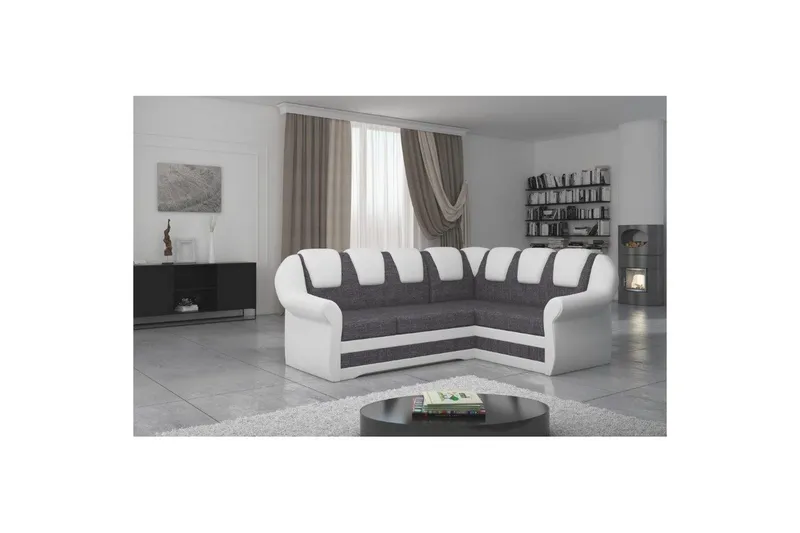 Seksjonssofa Eltap Lord II 243x195x112 cm, Sawana 05, Soft 17, Grå, Hvit, Høyre