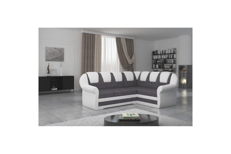 Seksjonssofa Eltap Lord II 243x195x112 cm, Sawana 05, Soft 17, Grå, Hvit, Høyre
