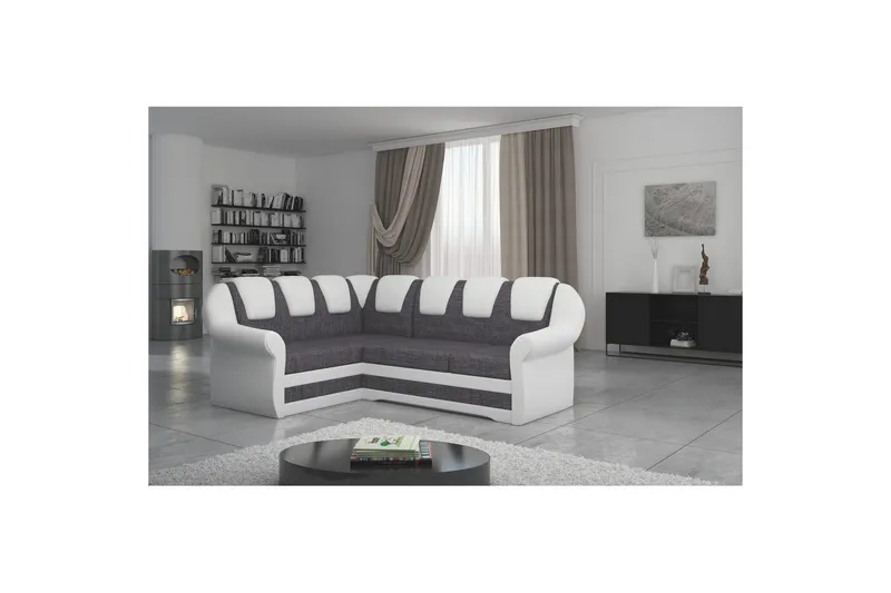 Seksjonssofa Eltap Lord II 243x195x112 cm, Sawana 05, Soft 17, Grå, Hvit, Venstre