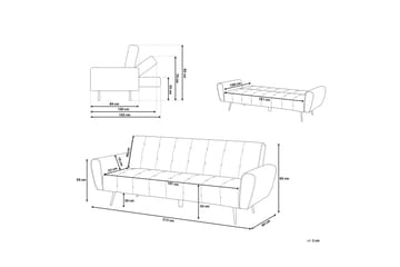 Selnes Sovesofa 212 cm - Grønn - Møbler - Sofaer - Sovesofaer - Langsgående sovesofa