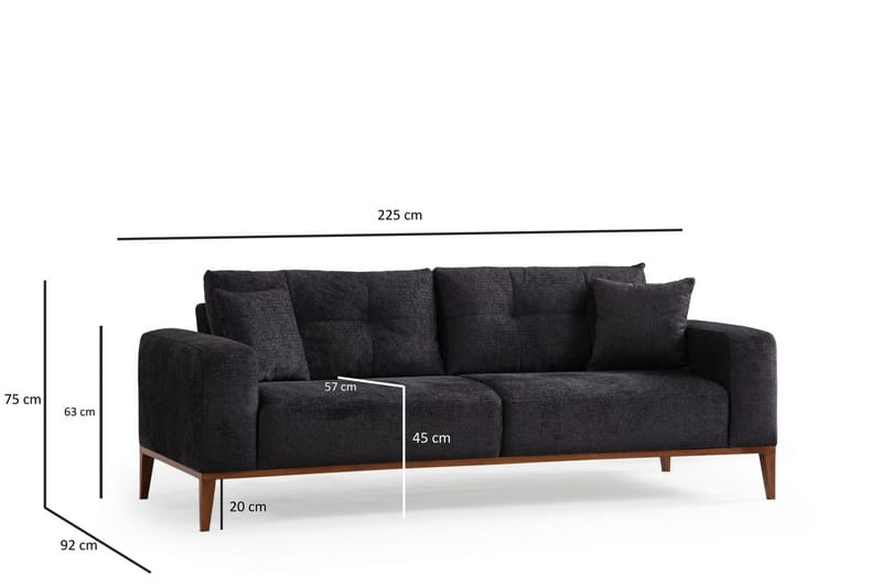 Sinor 4-seters Sovesofa - Antrasitt - Møbler - Sofaer - Sovesofaer - 4 seters sovesofa