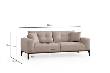 Sinor 4-seters Sovesofa - Beige - Møbler - Sofaer - Sovesofaer - 4 seters sovesofa